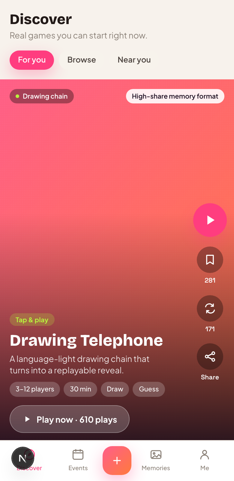 Discover feed